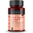 Pureclinicaのブドウの種エキス300mg x 180のタブレット-90%のOligomeric Proanthocyanidins。 通常のブドウ種子よりも300%強力。