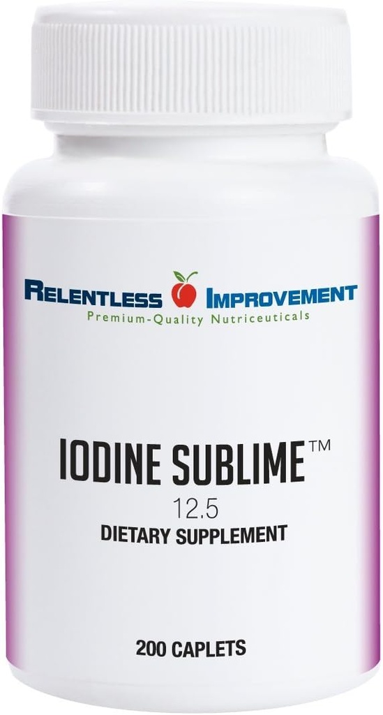 Iodine Sublime® 12.5mg 200 HighBioavailable Caplets with Potassium Iodide for Thyroid & Metabolism サポート Iodoral 12.5と比較して
