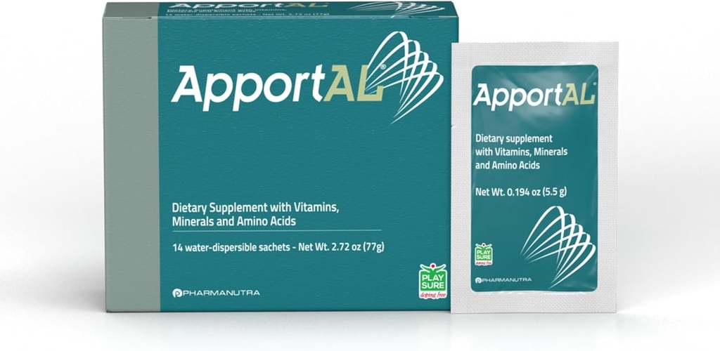 Apportal 19-in-1 完全毎日のマルチビタミン & ミネラルサプリメント | Sucrosomial 鉄、マグネシウム、亜鉛、ヨウ素、セレン、ビタミンC、D、E、Bコンプレックス | エネルギー、免疫、抗酸化対応 | 14 パケット