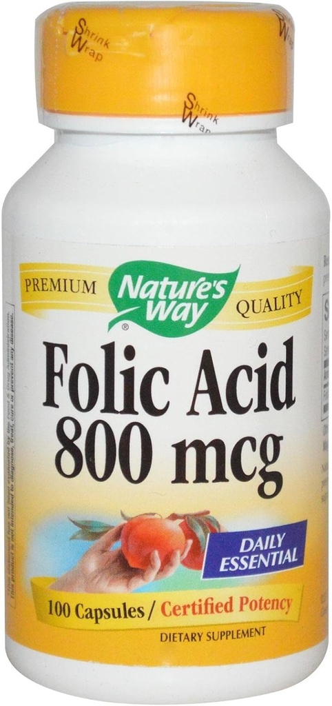 Nature's Way Folicの酸800mcg 100のカプセル(2のパック)