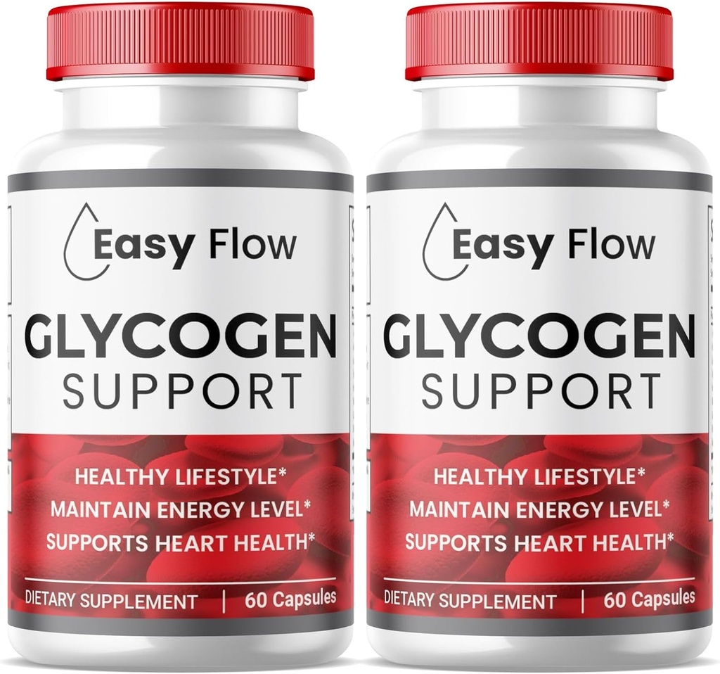 (2パック) Easy Flow Glycogen、EasyFlow Glycogenサポートカプセル、Glycoオプティマイザフォーミュラ、自然血液容器クリーナー、Premium Easy Flow Glycogenサポート(120カプセル)