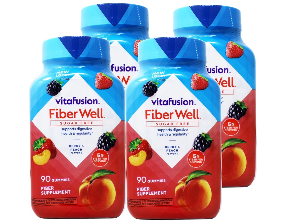 VitaFusion、繊維の井戸のガミー、繊維の補足、分類された味- 90のガミー、4のパック