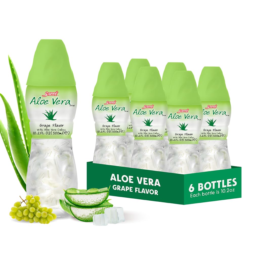 アロエベラジュース(グレープ風味)、ピュアアロエパルプ(6パック) 植物は水和のために大きいジュースを基づかせていましたり、大きいアロエのパルプを含んでいます。 大人や子供に優しい