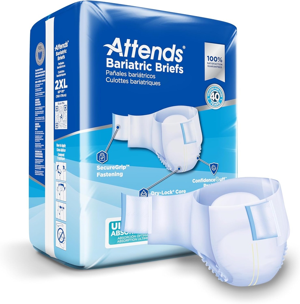 タブ閉鎖、最終的な吸収性および漏出保護、48ctの箱が付いているBariatric Incontinenceの使い捨て可能な報告書、XX-Large、63"-70」ウエストに出席して下さい