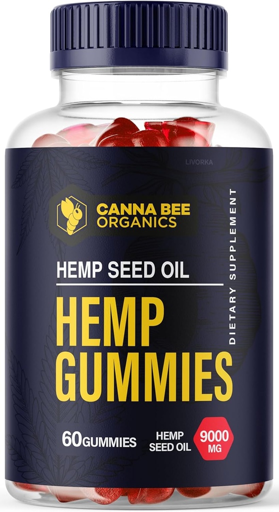 LIVORKA 1パック - Canna Bee Gummies - Canna Bee Organics 30 Gummies for 1ヶ月間、CannaBee Hemp Gummies、Canna Bee Hemp 9000 MG Per Bottle、Canna Gummies、Canna Hemp Gummies