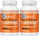 Qunol Turmeric Curcumin Capsules, 1000mg Extra Strength Supplement, Patented Hydro-Soluble Technology, Alternative to Turmeric Curcumin with Black Pepper, 240 Veggie Capsules