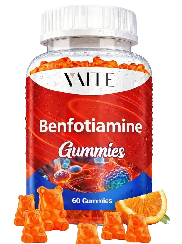 Benfotiamine 45mg Lロイシンの補足の320mgグミー:人および女性のための必須ビタミンB1コンプレックス、非GMO、ビーガン&グルテンフリー-Metabolism、エネルギー及び神経系の健康を支えて下さい