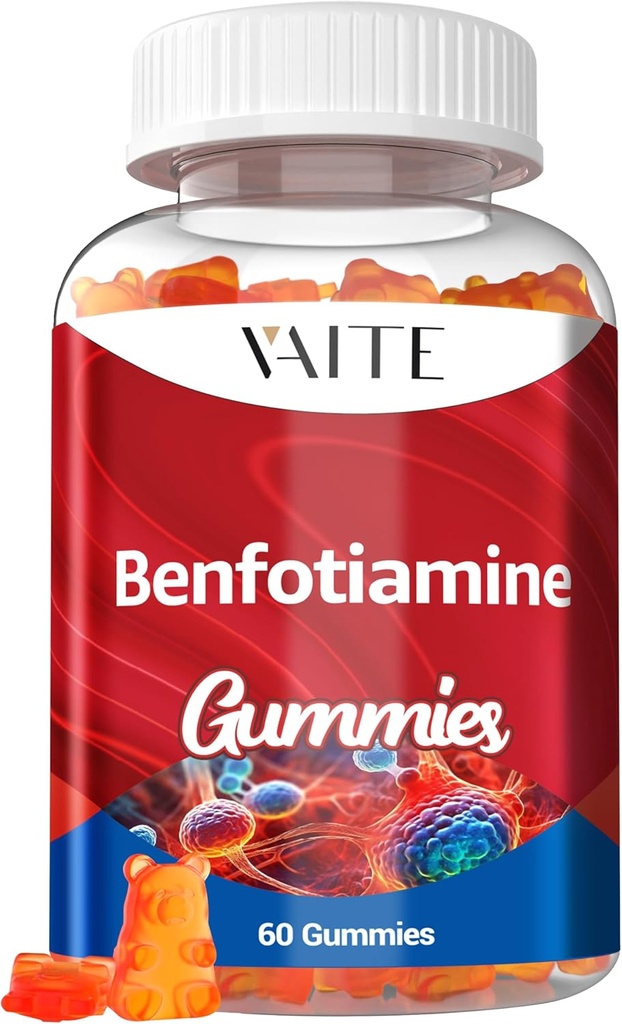 Benfotiamine 45mg Lロイシンの補足の320mgグミー:人および女性のための必須ビタミンB1コンプレックス、非GMO、ビーガン&グルテンフリー-Metabolism、エネルギー及び神経系の健康を支えて下さい