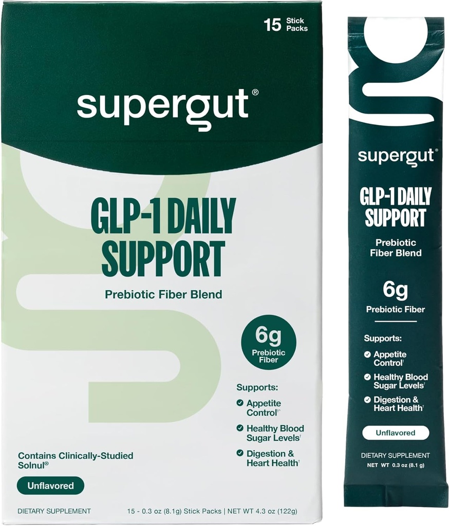 Supergut GLP1の毎日のサポート-女性及び人のための高い繊維GLP-1の補足の粉-Gutの健康のための砂糖なしの飲み物の組合せ(15のサービング)
