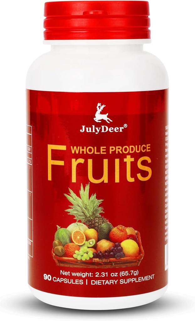 Fruit Supplement – 90 Total Vegetarian Capsules | Balance of Natural 16 Whole Fruits Blend | Fresh Superfood Formula with Vitamins and Minerals
