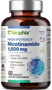 Biophix B-3ニコチンアミド1500mg 60錠最大強度 - ニコチンアミドナイアシンナチュラルフリービタミン式 - 皮膚細胞の健康をサポート