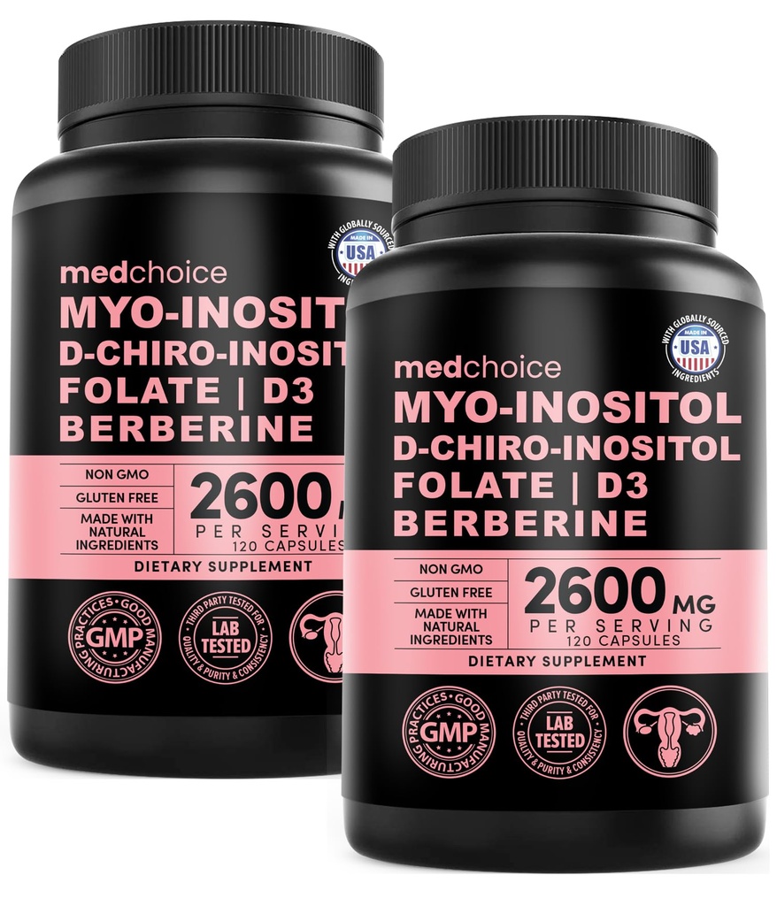 女性のための14-in-1 Inositolの補足及びホルモン サポート- 40:1 Myo-inositol及びFolate、ビタミンDおよびB12 (120の計算)のホルモンのバランスのためのD-Chiro Inositol Ovarianサポート カプセル(2のパック)