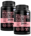 女性のための14-in-1 Inositolの補足及びホルモン サポート- 40:1 Myo-inositol及びFolate、ビタミンDおよびB12 (120の計算)のホルモンのバランスのためのD-Chiro Inositol Ovarianサポート カプセル(2のパック)