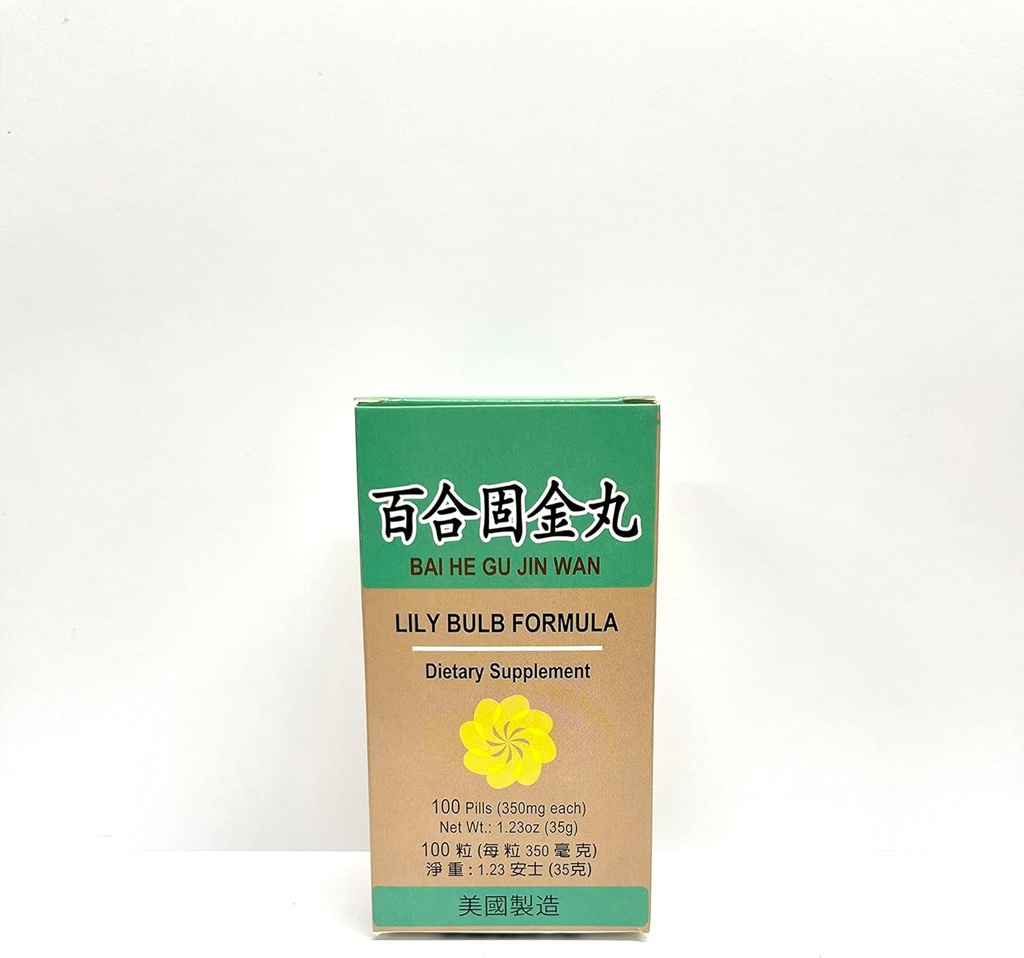 Lao Wei Lilyの球根の方式 - Bai He Gu Jin Wanの草の補足は米国でなされるPhlegm 100の丸薬350mg/eachと健康な呼吸器システムを維持し、磨くのを助けます