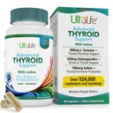 Iodine AshwagandhaのビタミンB12亜鉛およびエネルギー代謝のためのSeleniumおよび焦点60のカプセルが付いている毎日の甲状腺のブーストの高度の方式