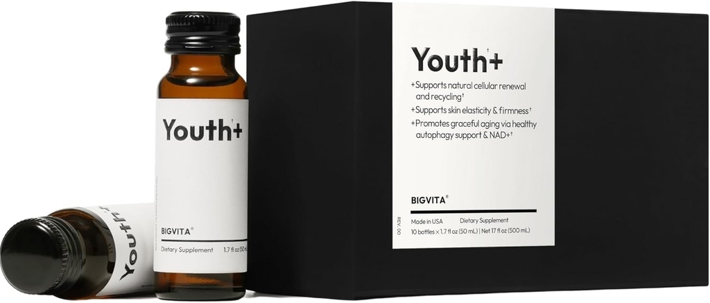 ビグビタYouth+ | アンチエイジング、エネルギー、肌&髪の健康、認知サポート | レディツードリンクサプリメント | 美容から | ヴィーガン | アメリカ製