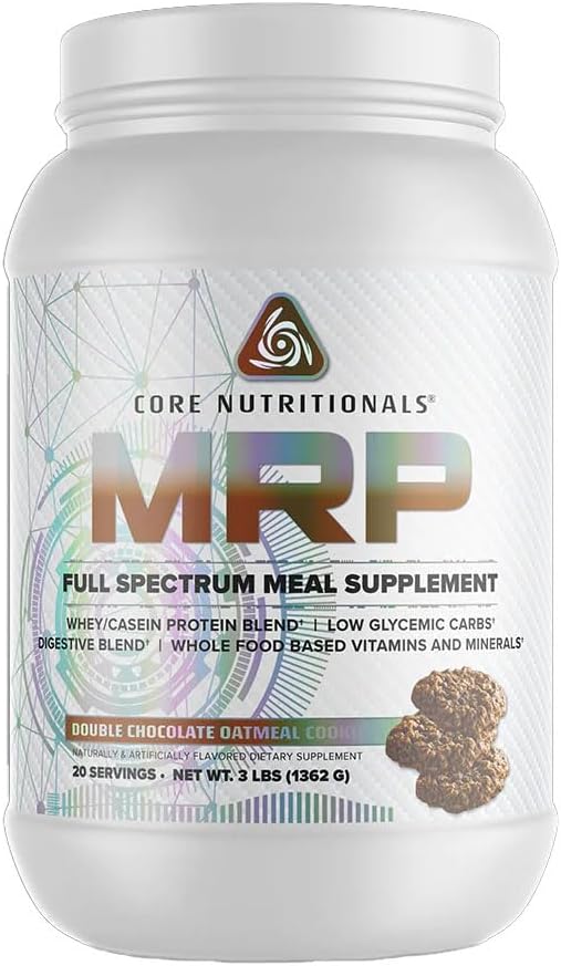 コア栄養剤プラチナMRPフルスペクトラムミール交換、オールデイアミノ酸サポート、27Gプロテイン、20サービング(ダブルチョコレートオートミールクッキー)