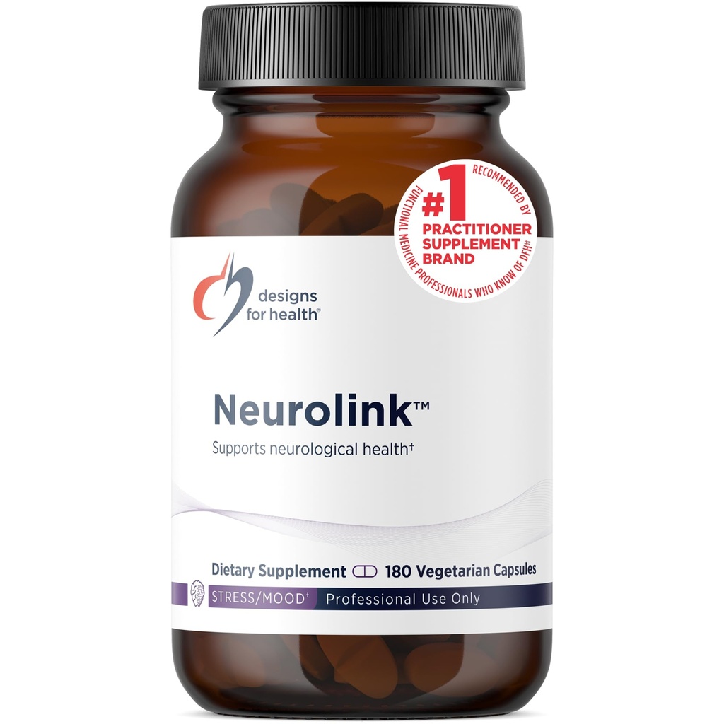 健康のためのデザイン Neurolink - L-チロシン、GABA、5-HTP、イノシトール+タウリンサプリメント - 気分、神経学的+認知健康をサポートするために設計された - 非GMO(180カプセル)