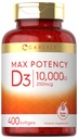 カーライルビタミンD 10000 IU 400 Softgels | 値サイズ | 最大効力 | 非GMO、グルテンフリーサプリメント