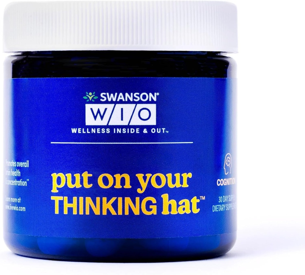 Swanson WIOはあなたの思考の帽子の脳の健康、集中、よりよい焦点、Ginkgo Biloba + Neurofactorのコーヒー フルーツ、ビーガン、非GMO、健康、30の野菜のカプセル(30日の供給)を入れます