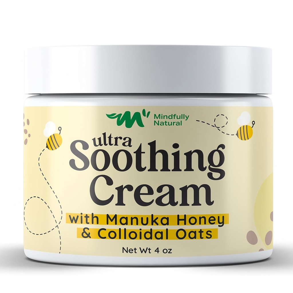 Ultra Soothing Colloidal Oatmeal Cream with Manuka Honey - Eczema Cream for Kids and Adults - Steroid Free Anti Itch Lotion for Dry & Itchy Skin Relief with Natural and Organic Ingredients