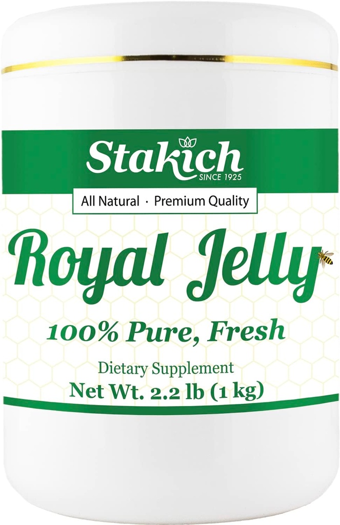 Stakich Fresh Royal Jelly - Pure, All Natural - No Additives/Flavors/Preservatives Added - 1 Kilogram (2.2 Pounds)