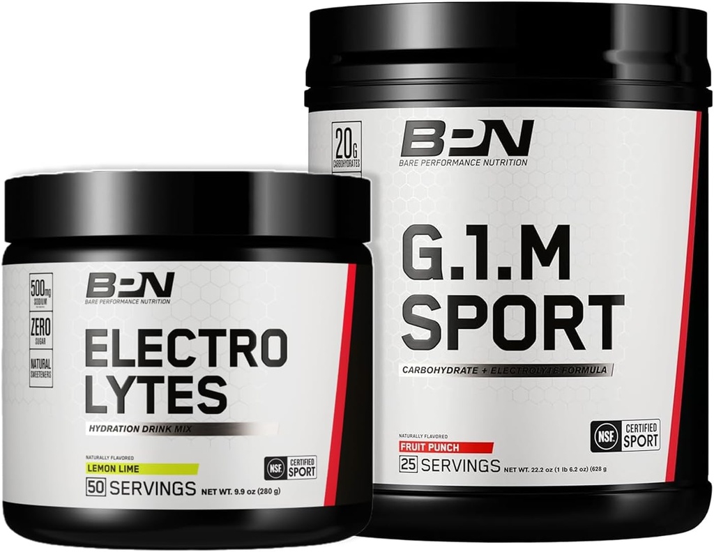 BARE PERFORMANCE NUTRITION BPN G.1.M. 行く 1 つのより多くの持久力の訓練の燃料及び電解物の粉の束