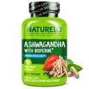 NATURELO Ashwagandhaの有機性根の粉-疲労救助のための自然なハーブの補足、気分の増強物-黒いコショウのエキスと- 90のビーガン カプセル