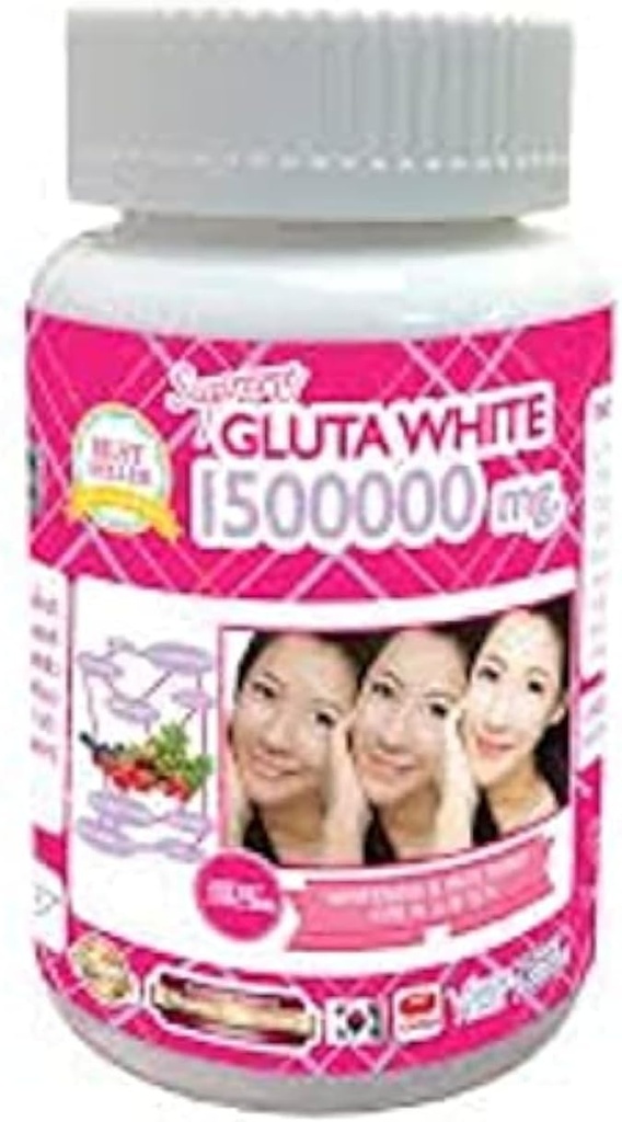1本のびんX 30のSoftgelsの最高Glutaの白1500000mg。極度の白くするGlutathioneの反老化。 (コラージュの皮を後押しするSupremeは暗い点を取除き、気孔の健康な皮および毛をきつく締める傷)