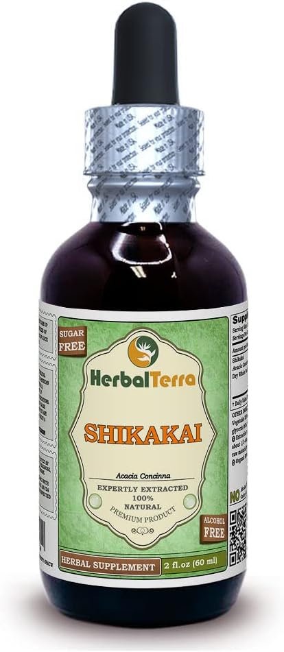シカカイ(アカシアコンシンナ) グリセライト、有機乾燥全ポッドアルコールフリー液体エキス(ブランド名:HerbalTerra、米国製) 2 fl.oz(60 ml)