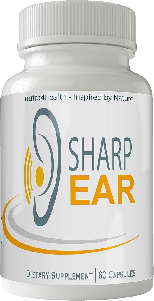 Sharp Ear Complete Tinnitus Relief Supplement, 60 Capsules, Proprietary Blend to Reduce Ear Ringing and Support Optimal Hearing Function and Clarity