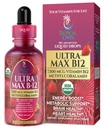 USDA Organic Ultra Max B12 | Superdose 7500mcg Vitamin B12 液滴 | メチルコバラミンとしてB12| 最大98%吸収率 | エネルギーを促進| ビーガン、非GMO、イチゴ味-4oz
