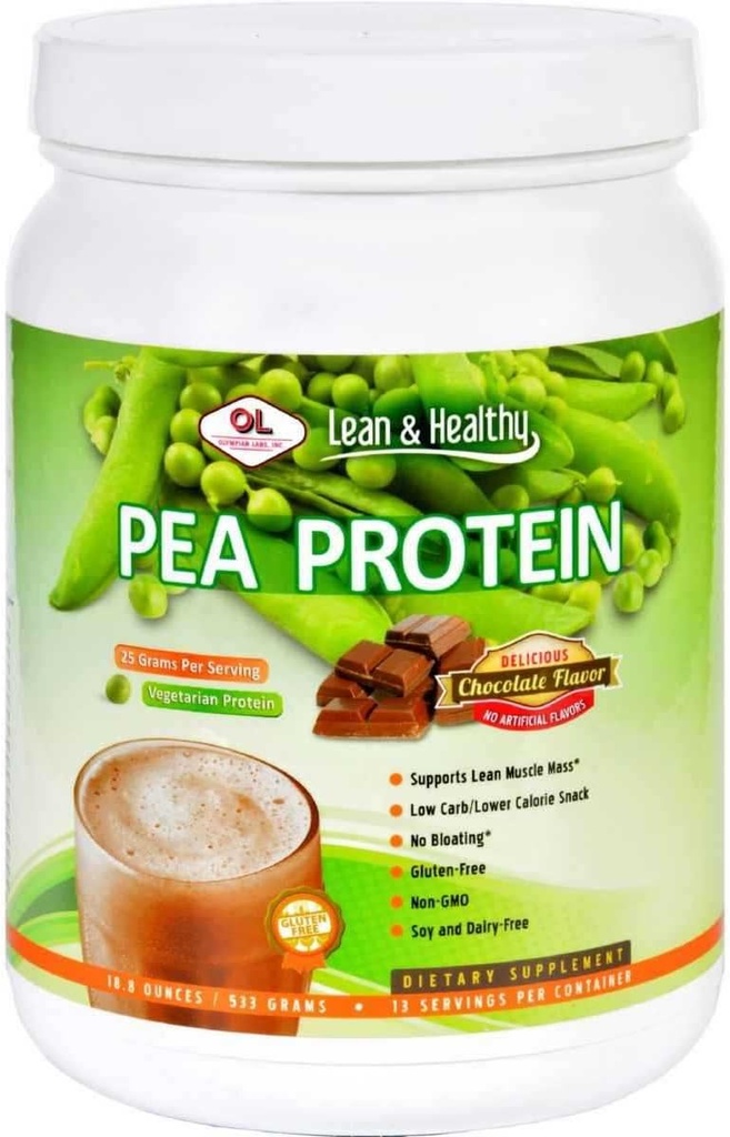 Olympian Labs Pea Protein Shake, チョコレート, 小, 18.8 Ounce