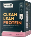 Nuzest - ピープロテインパウダー - きれいなリーンプロテイン、プレミアムビーガン植物ベースのプロテインパウダー、乳製品無料、GMOフリー、タンパク質シェイク、ワイルドイチゴ、0.9オンス、10のパック