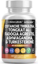 清潔なNutra Cistanche Tribulosa Fadogia Agrestis Tongkat Ali Turkesterone Pills Ashwagandhaカプセルサプリメント 男性 - 60 カウント