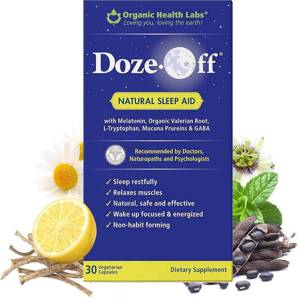 Organic Health Labs Doze-Off Natural Sleep Aid, 30 Veggie Capsules