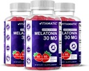 Vitamaticの砂糖はGummyごとのMelatonin 30mgを- 60のサービング- 60の菜食主義者のGummies -非習慣の形成の補足(60の計算(3)のパック)解放します