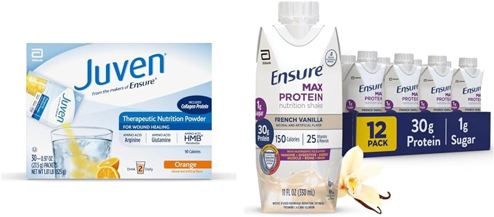 傷の治癒、30の計算のためのJavenのTherapeuticの栄養物の飲み物の組合せの粉+最高の蛋白質の栄養のシェイク、フランスのバニラ、12のパックを保障して下さい