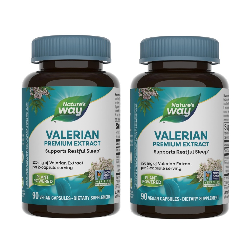 Nature's Way Valerian Premium Extract - 2カプセルごとのvalerian抽出物の220mg - サポート残りの眠り* - 非GMOプロジェクト検証 - ハーブサプリメント - グルテンフリー - 90カプセル(2パック)