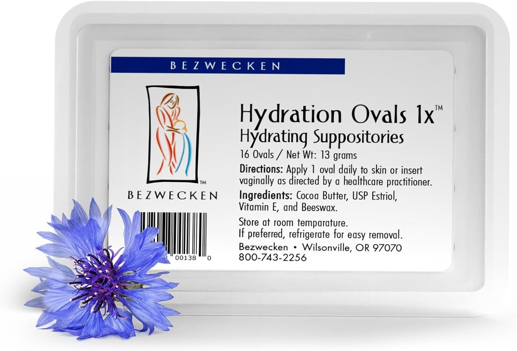 Bezwecken - Hydration Ovals 1x - 16 Oval Suppositories - メノポサル女性における腟の乾燥を緩和するために専門的に処方 - 安全、自然&パラベン無料
