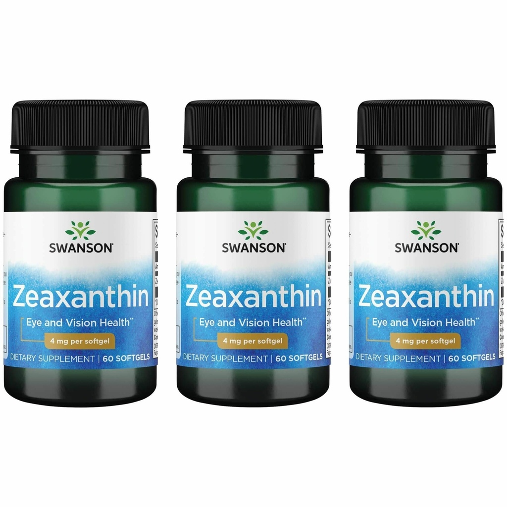Swanson Zeaxanthin 4 ミリグラム 60 ゲル (3 パック)
