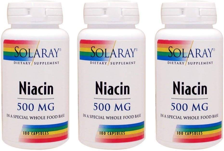 Niacin 500mg Solaray 100 VegCaps (3パック)