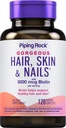 パイピングロックヘアスキンとネイルビタミン | 120カツレツピル | コラーゲンで | 5000mcgのビオチン | 非GMO、グルテンフリーサプリメント