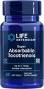 Life Extension Super Absorbable Tocotrienols, Vitamin E as D-Alpha tocopherol, Mixed tocotrienols, Support Hair Growth, Brain Function, Gluten-Free, Non-GMO, 60 softgels