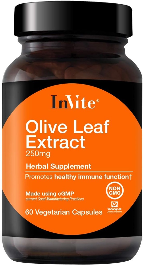 Invite Health Olive Leaf Extract - 健康的な免疫システムのための栄養サポートを提供します - 30 日の供給 - 60 ベジタリアンカプセル (1)