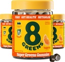 8Greens毎日の繊維スーパーグリーングミー - タンジェリン風味:ブースト免疫システム&8リアルグリーンと消化の健康 - 非GMOフォーミュラ、Chewables、50グミー、3のパック