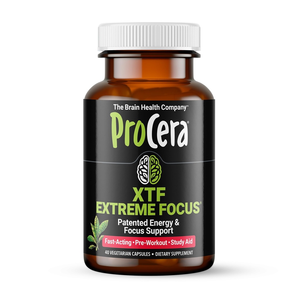 Procera XTF - パーフェクトスタディエイド - 即時結果 - 改善された焦点と記憶保持 - 高められた酸素と血流 - メンタルクラリティ - エネルギーブースト - 遅い認知Decline - 40カウント