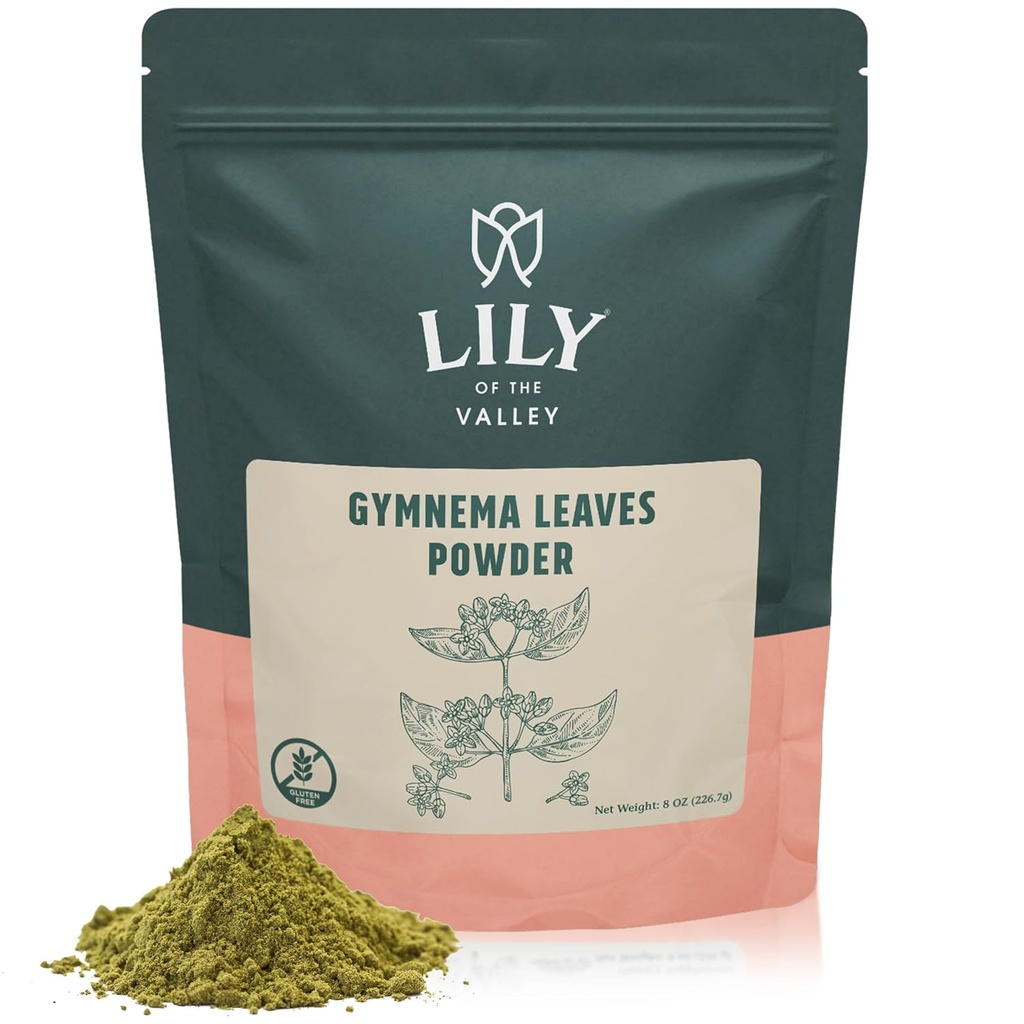 LILY OF THE VALLEY Gymnema Sylvestre Leaf Powder - Herbal Gurmar Powder - Vegan & Gluten-Free - Packed in Resealable Pouch (8oz, 226g)