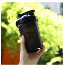 CHNLML の蛋白質のシェーカーのびん 400ML/16Oz w. 蛋白質のシェーカーのためのシェーカー ボール、漏出防止、BPA なし、体育館、ワークアウト、ジュースのミキサー(黒/黒ボディ、16Oz-400ML-1Bottle)のためのシェーカーの球