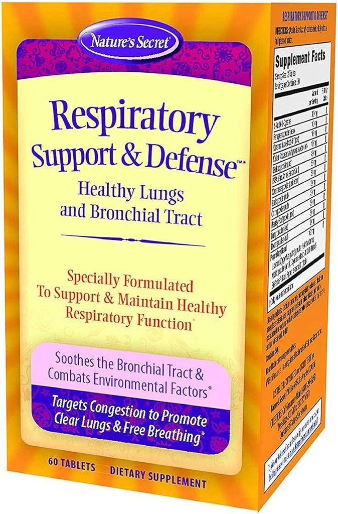 Nature's Secret Respiratory サポートと防衛タブ-60カラット